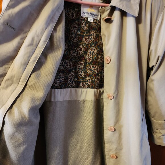 Women's Size 4P Misty Harbor Tan Trench Coat W/ Removable Liner - Picture 10 of 11